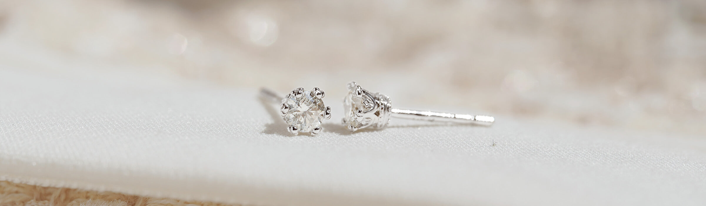 White Gold Earrings Desktop Banner