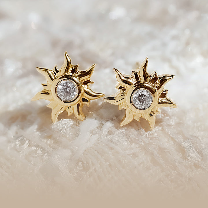 Yellow Gold Diamond Earrings Mobile Banner