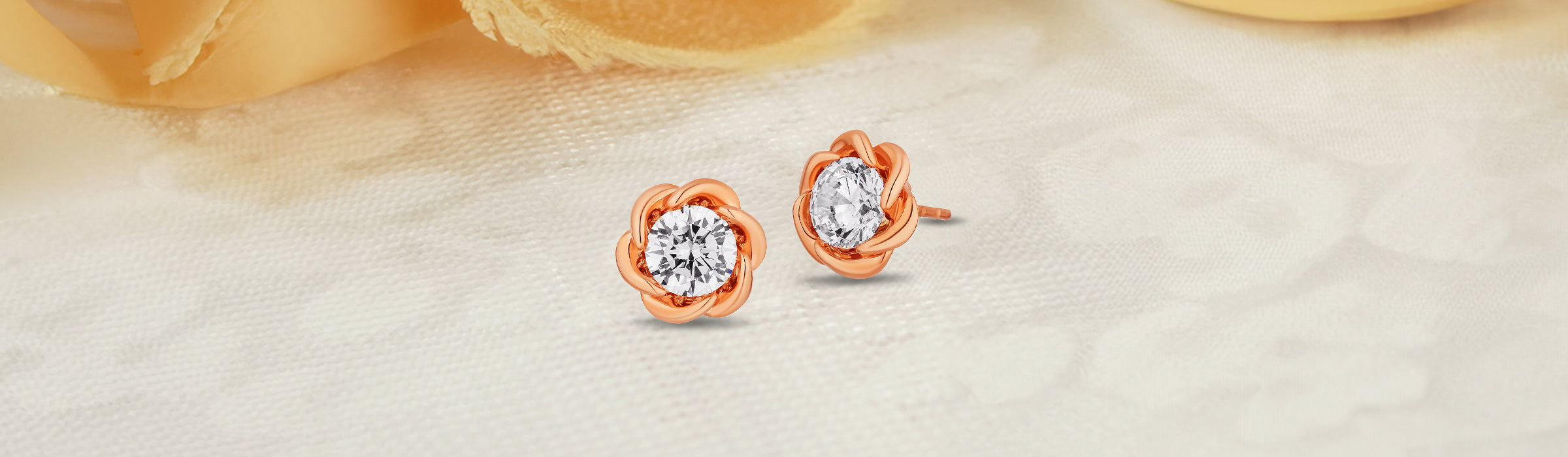 Diamond Solitaire Earrings Desktop Banner