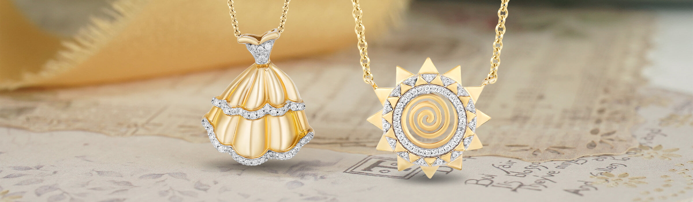 Yellow Gold Diamond Pendants & Necklaces Desktop Banner