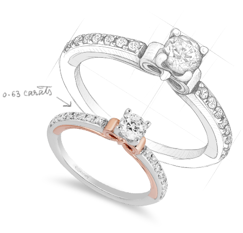 Snow white wedding top ring
