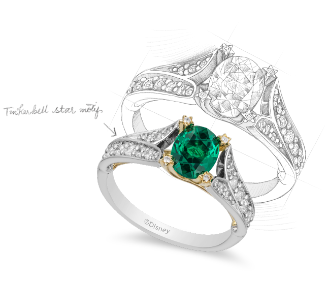 Disney Tinker Bell Inspired Gold Diamond Jewelry Enchanted