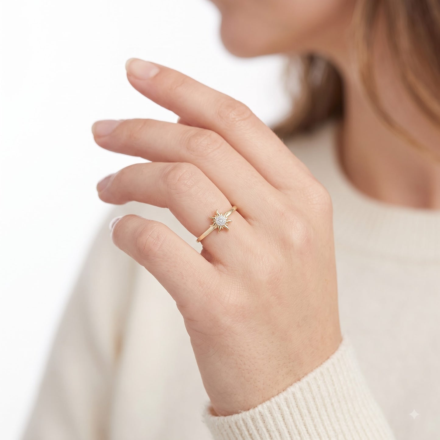 Enchanted Disney Fine Jewelry 10K Yellow Gold with Diamond Accent Rapunzel Sun Ring