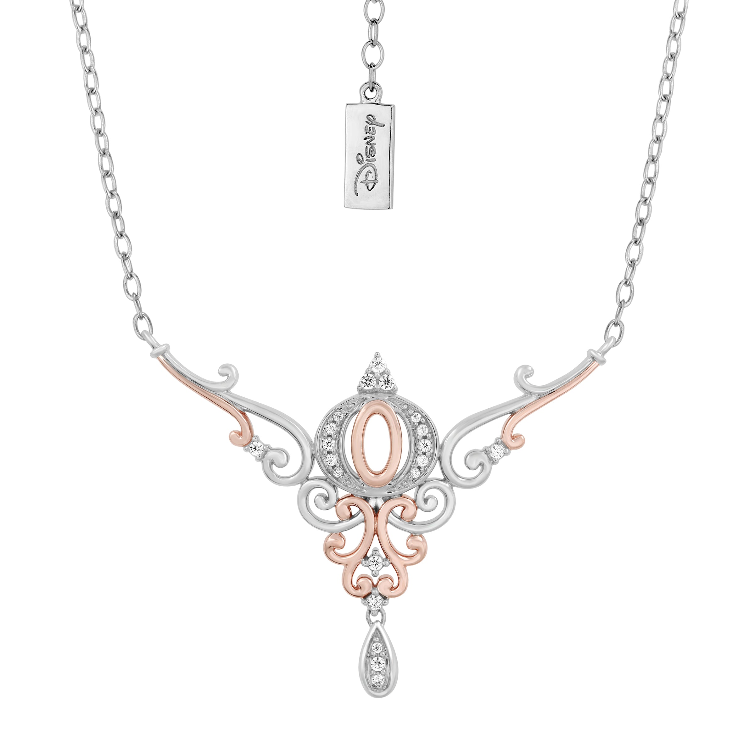 Disney Cinderella Inspired Diamonds Carriage Necklace in 14K Rose