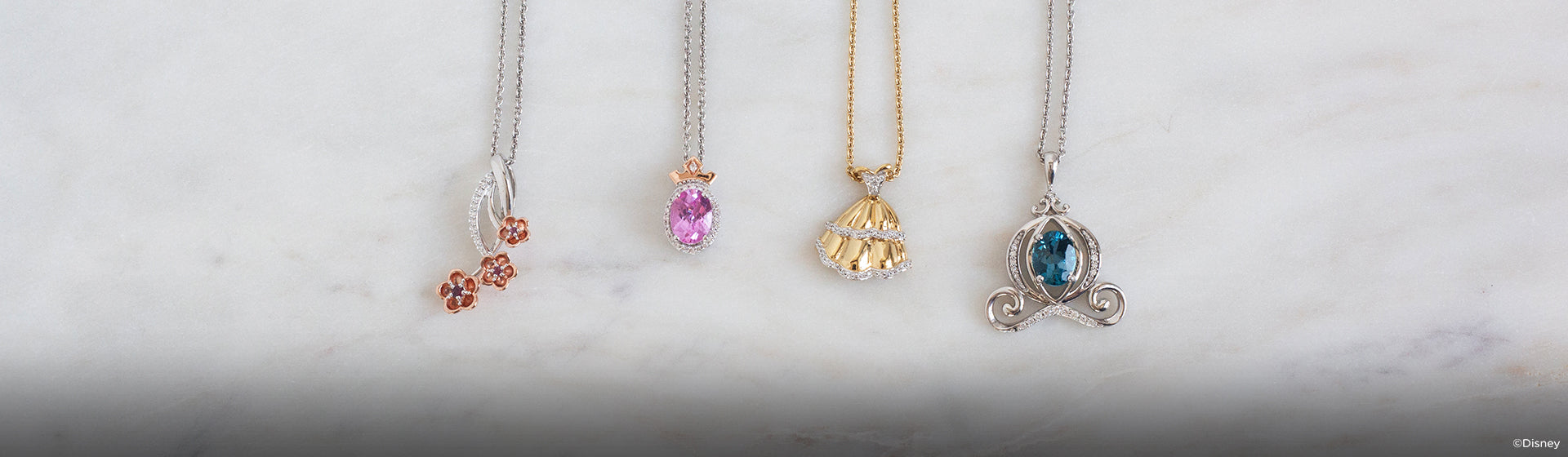 Explore diamond and gemstone necklaces inspired by Disney's Belle Desktop Banner