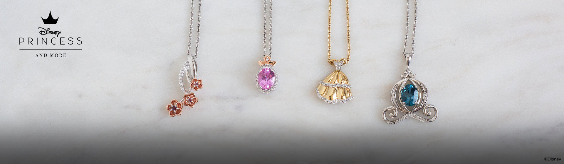 Disney Princess Character & More Inspired Diamond And Gemstone Jewelry Desktop Banner