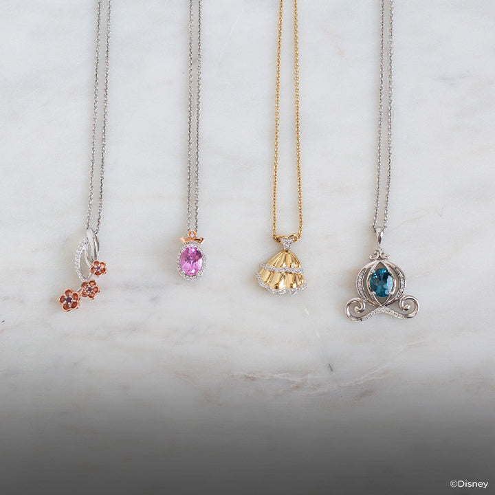 Explore diamond and gemstone necklaces inspired by Disney's Belle Mobile Banner