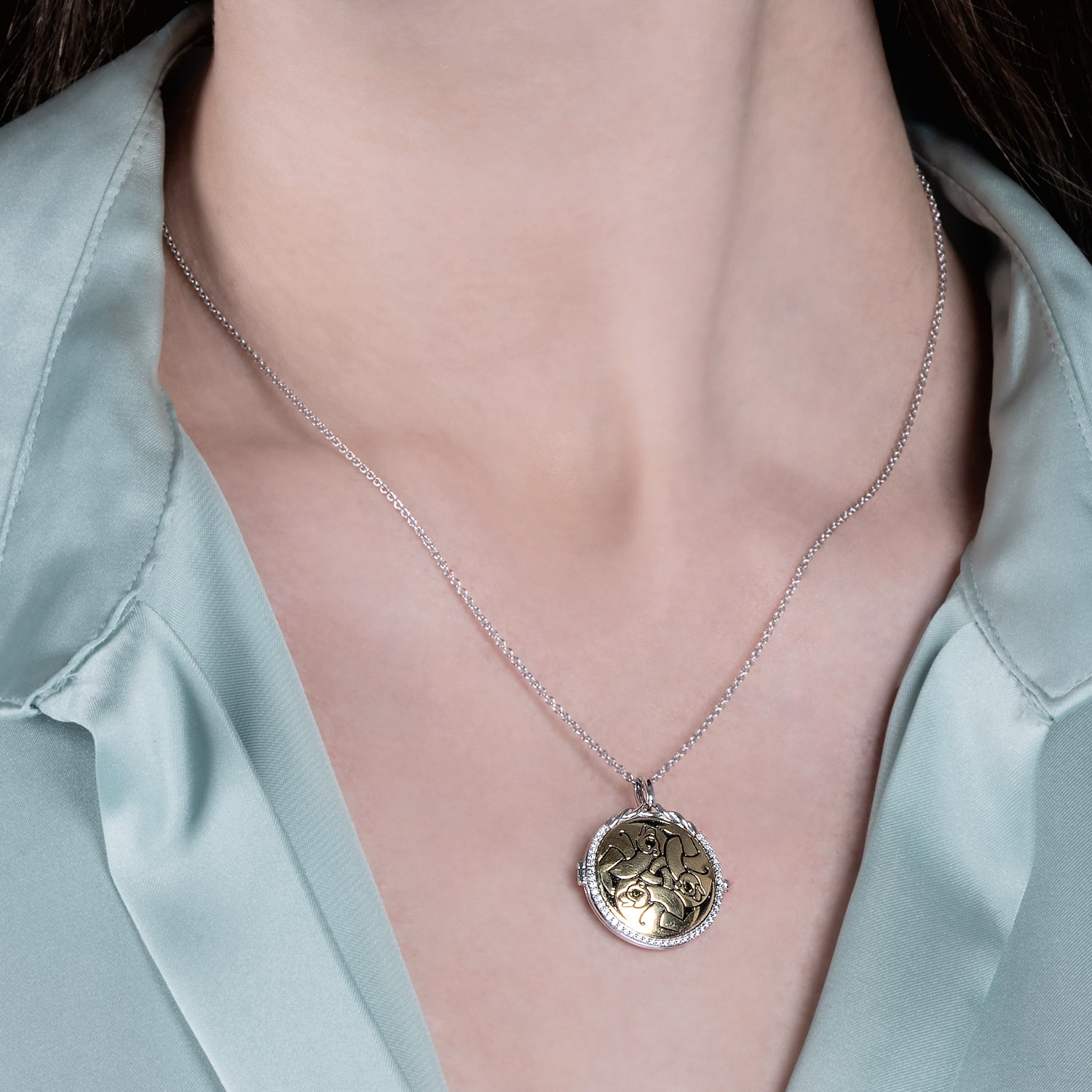 Disney Merida Inspired Diamond & Green Tourmaline Necklace in 14K