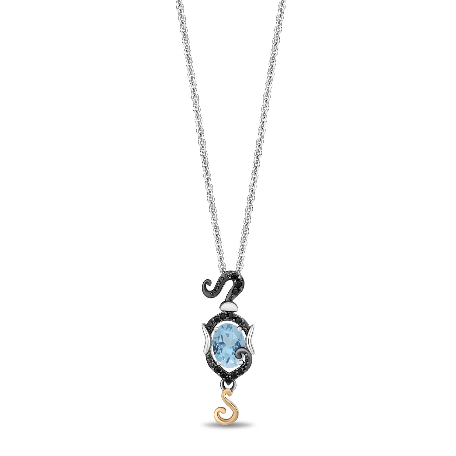 Enchanted Disney Fine Jewelry Black Rhodium and 10K Yellow Gold with S