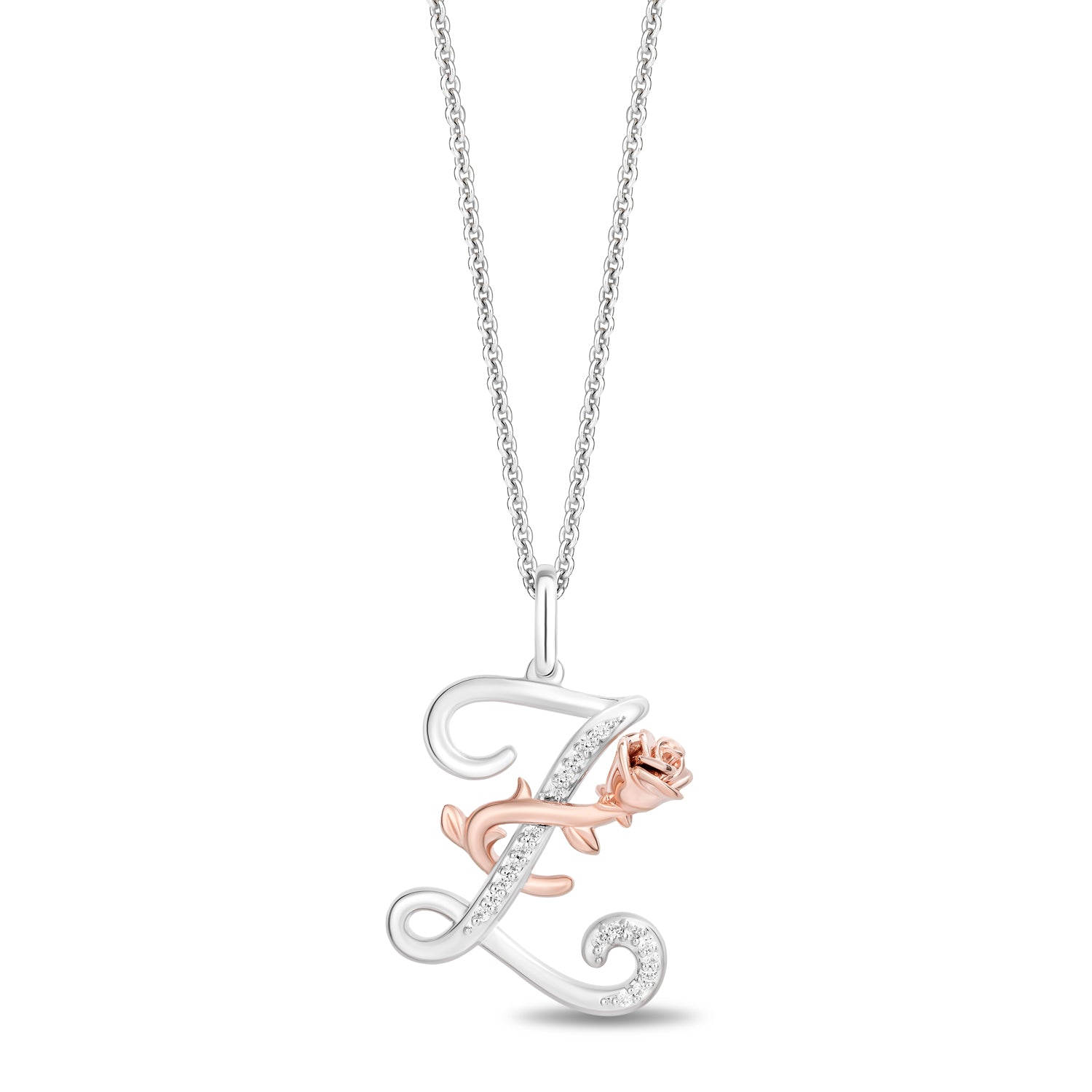 ベル✨ Disney Belle Inspired Diamonds Alphabet Z Pendant Necklace in