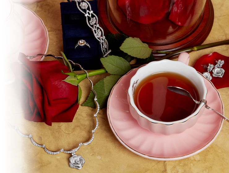Disney Belle Inspired Necklace in 14K Rose Gold Over