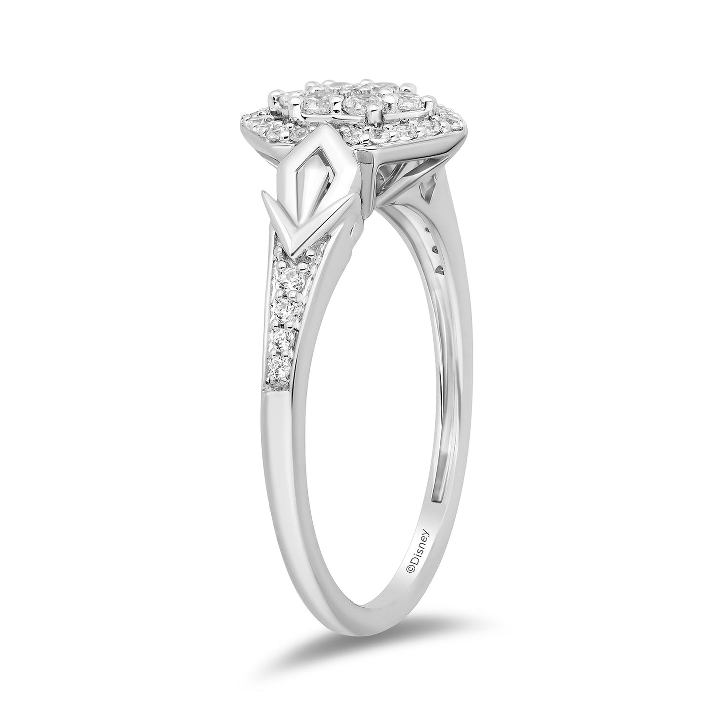 Enchanted Disney Fine Jewelry 14K White Gold with  1/3 CTTW Diamonds Elsa Engagement Ring
