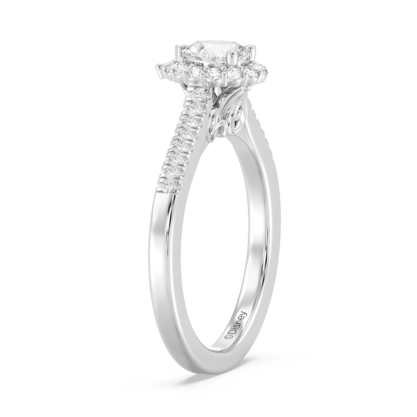 Enchanted Star 14K White Gold with 3/4 CTTW Lab Grown Diamond, Disney's Cinderella Promise Ring