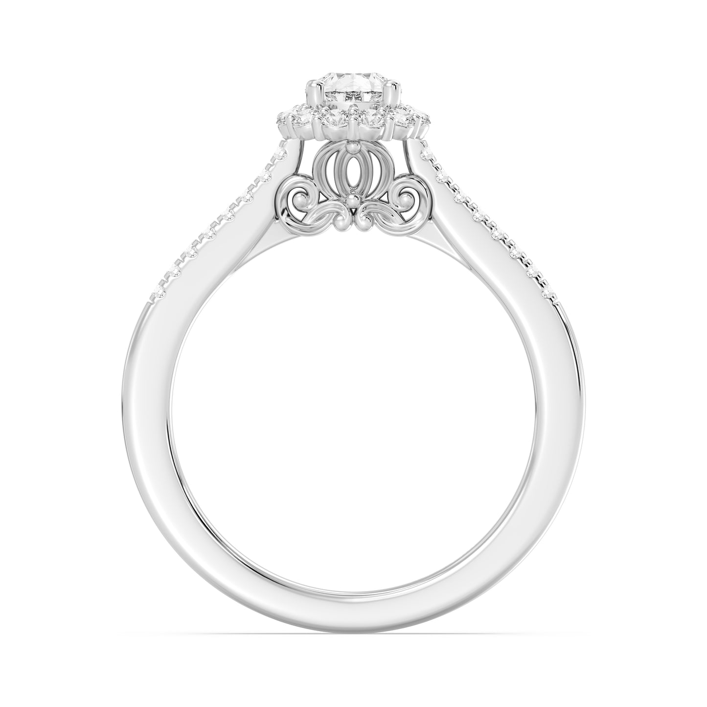 Enchanted Star 14K White Gold with 3/4 CTTW Lab Grown Diamond, Disney's Cinderella Promise Ring