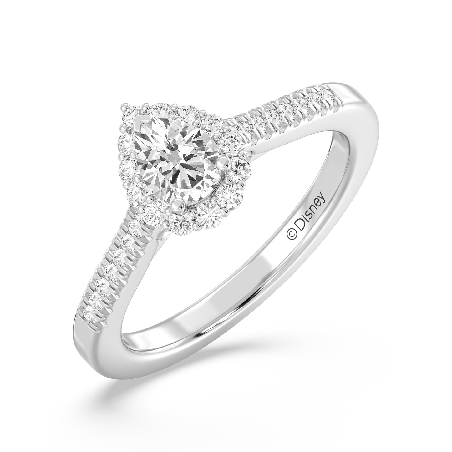 Enchanted Star 14K White Gold with 3/4 CTTW Lab Grown Diamond, Disney's Cinderella Promise Ring