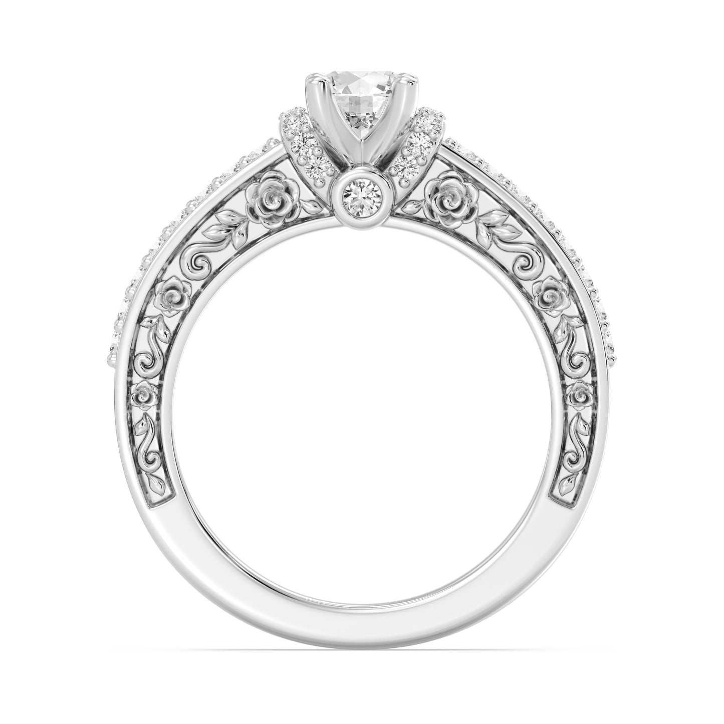 Enchanted Star 14K White Gold with 7/8 CTTW Lab Grown Diamond, Disney's Belle Promise Ring