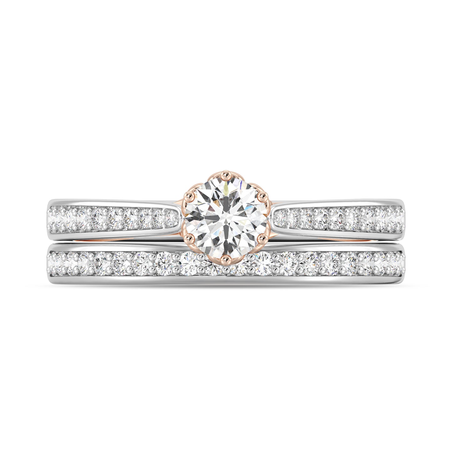 Enchanted Star 14K White and Rose Gold with 9/10 CTTW Lab Grown Diamond, Disney's Belle Promise Ring