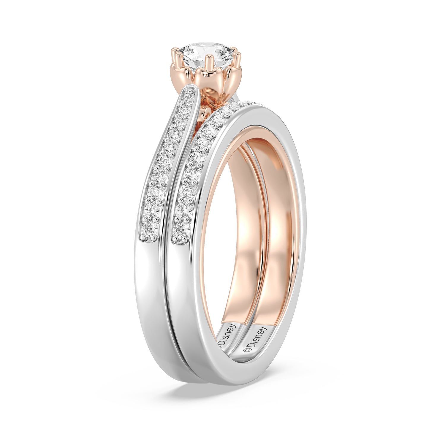 Enchanted Star 14K White and Rose Gold with 9/10 CTTW Lab Grown Diamond, Disney's Belle Promise Ring