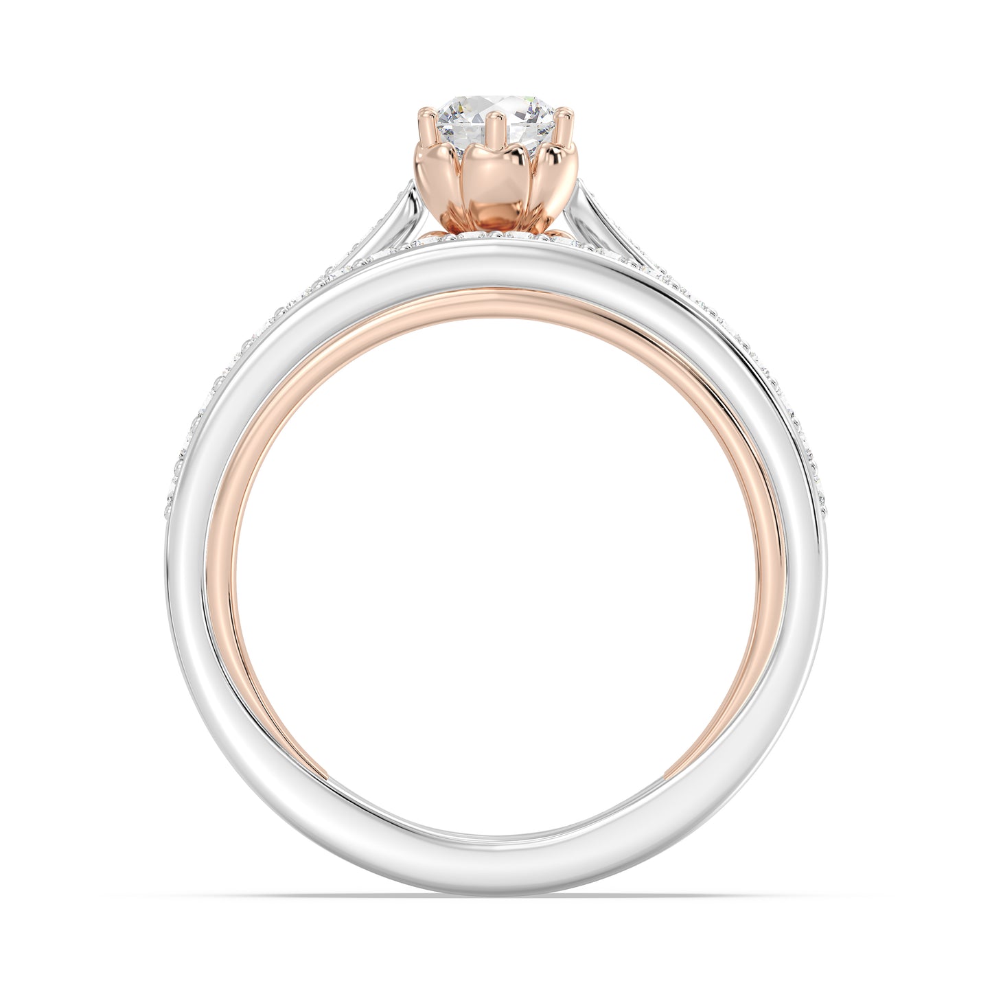 Enchanted Star 14K White and Rose Gold with 9/10 CTTW Lab Grown Diamond, Disney's Belle Promise Ring