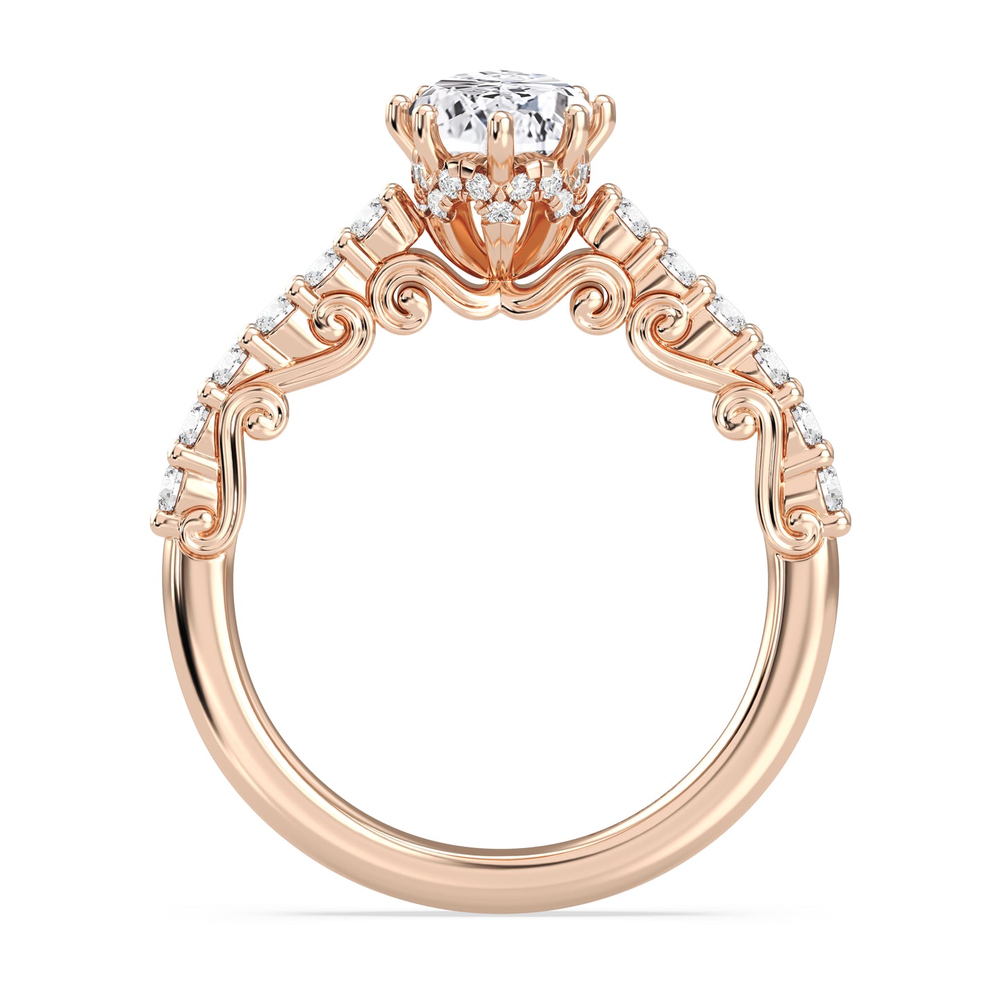 Enchanted Star Lab Grown Diamond 14K Gold Cinderella Filigree Engagement Ring