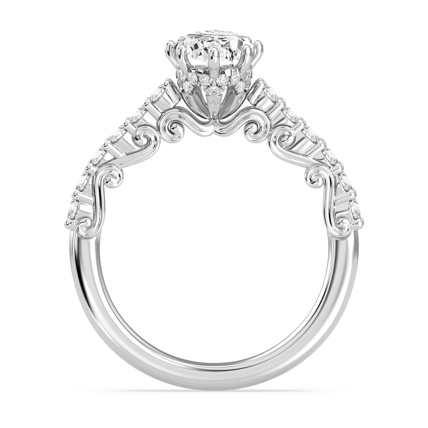 Enchanted Star Lab Grown Diamond 14K Gold Cinderella Filigree Engagement Ring