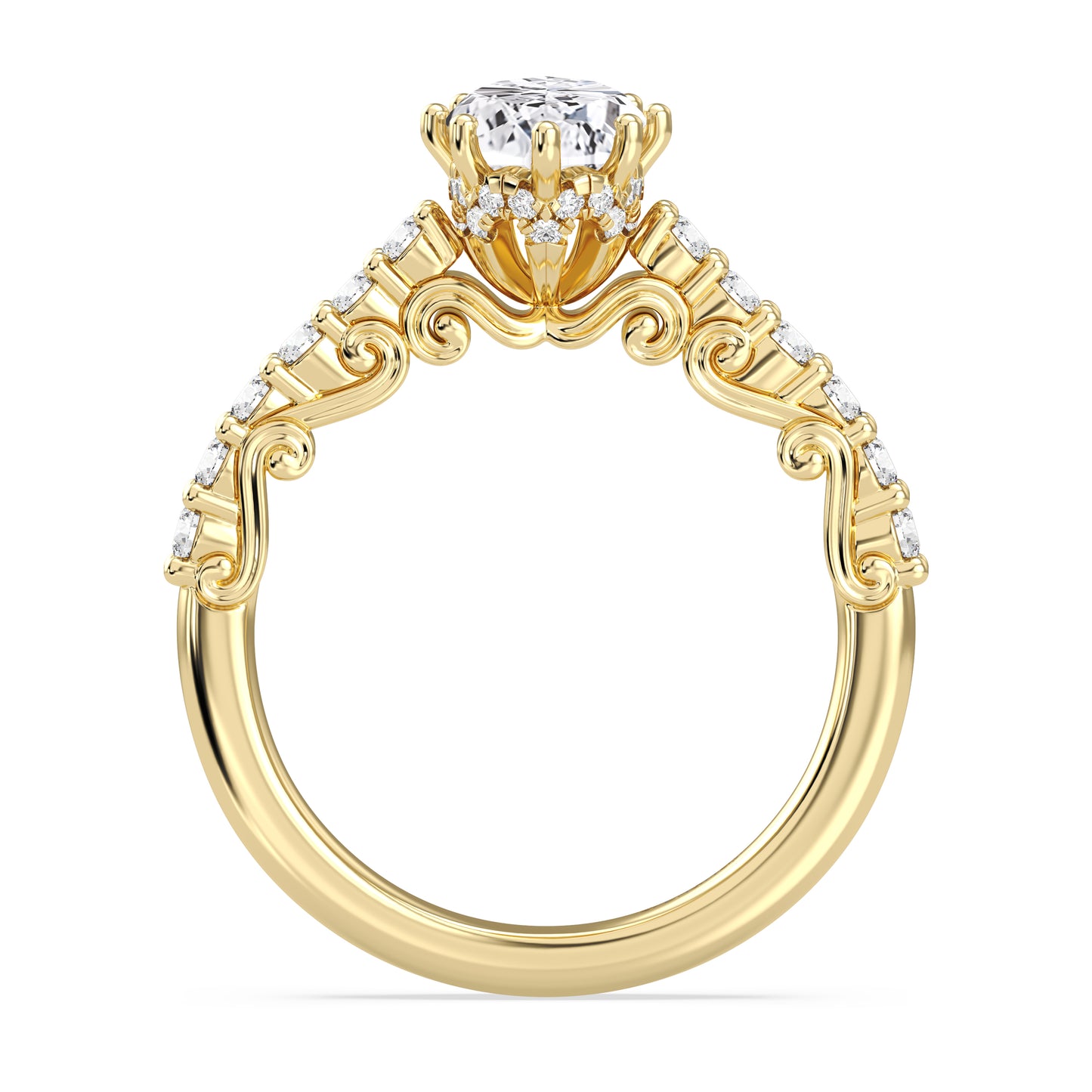 Enchanted Star Lab Grown Diamond 14K Gold Cinderella Filigree Engagement Ring