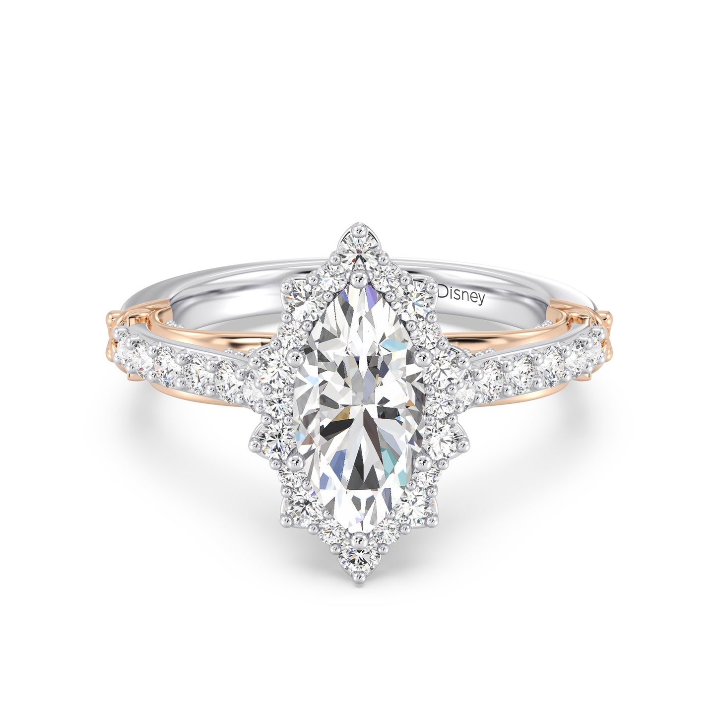 Enchanted Star Lab Grown Diamond 14K Gold Belle Halo Engagement Ring with Rose Gallery