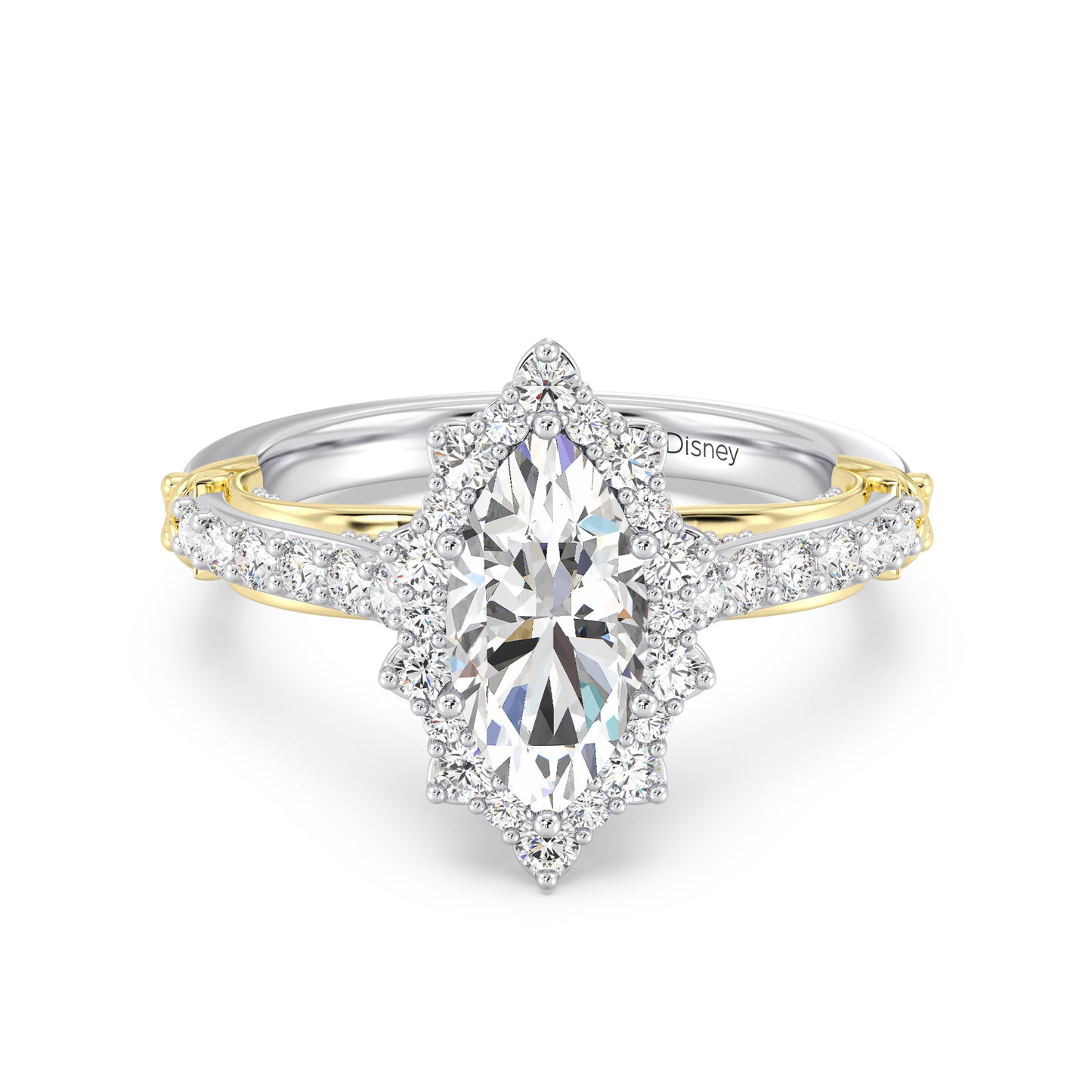 Enchanted Star Lab Grown Diamond 14K Gold Belle Halo Engagement Ring with Rose Gallery