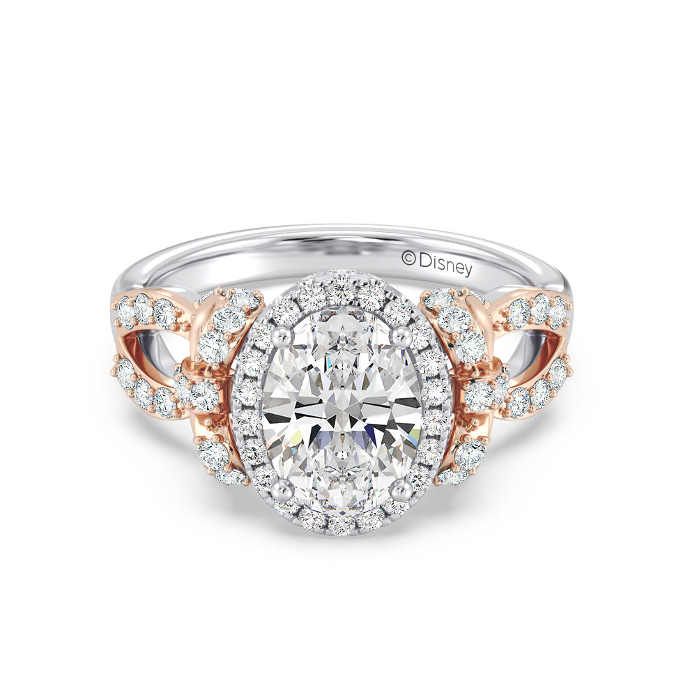 Enchanted Star Lab Grown Diamond 14K Gold Snow White Halo Engagement Ring