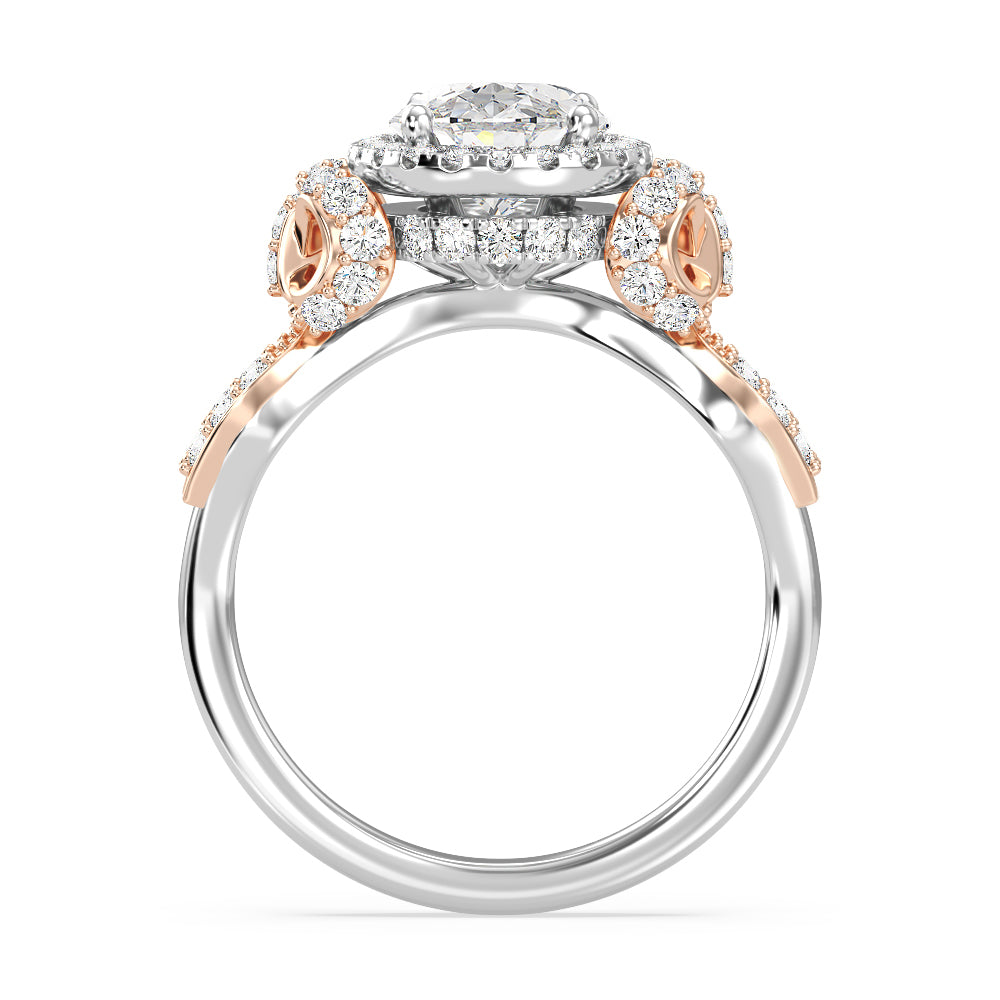 Enchanted Star Lab Grown Diamond 14K Gold Snow White Halo Engagement Ring