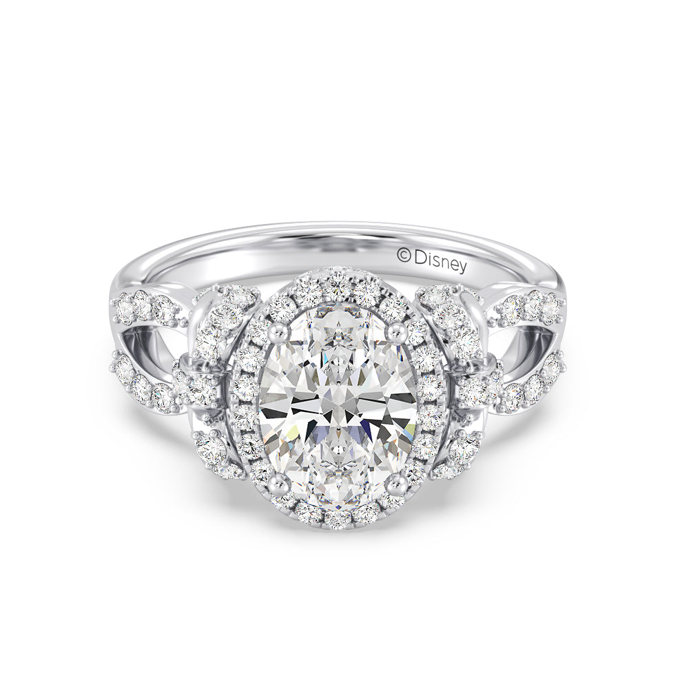 Enchanted Star Lab Grown Diamond 14K Gold Snow White Halo Engagement Ring