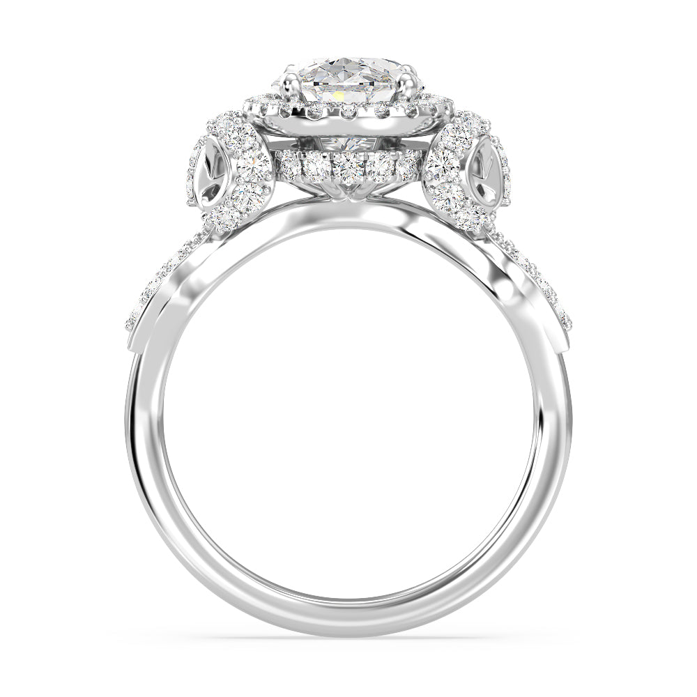 Enchanted Star Lab Grown Diamond 14K Gold Snow White Halo Engagement Ring