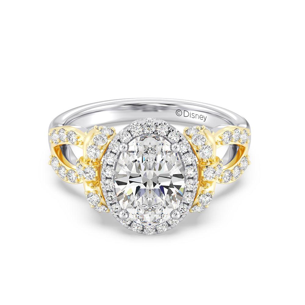 Enchanted Star Lab Grown Diamond 14K Gold Snow White Halo Engagement Ring