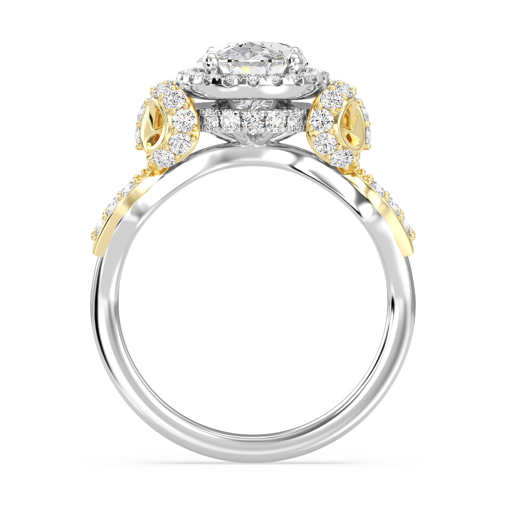 Enchanted Star Lab Grown Diamond 14K Gold Snow White Halo Engagement Ring