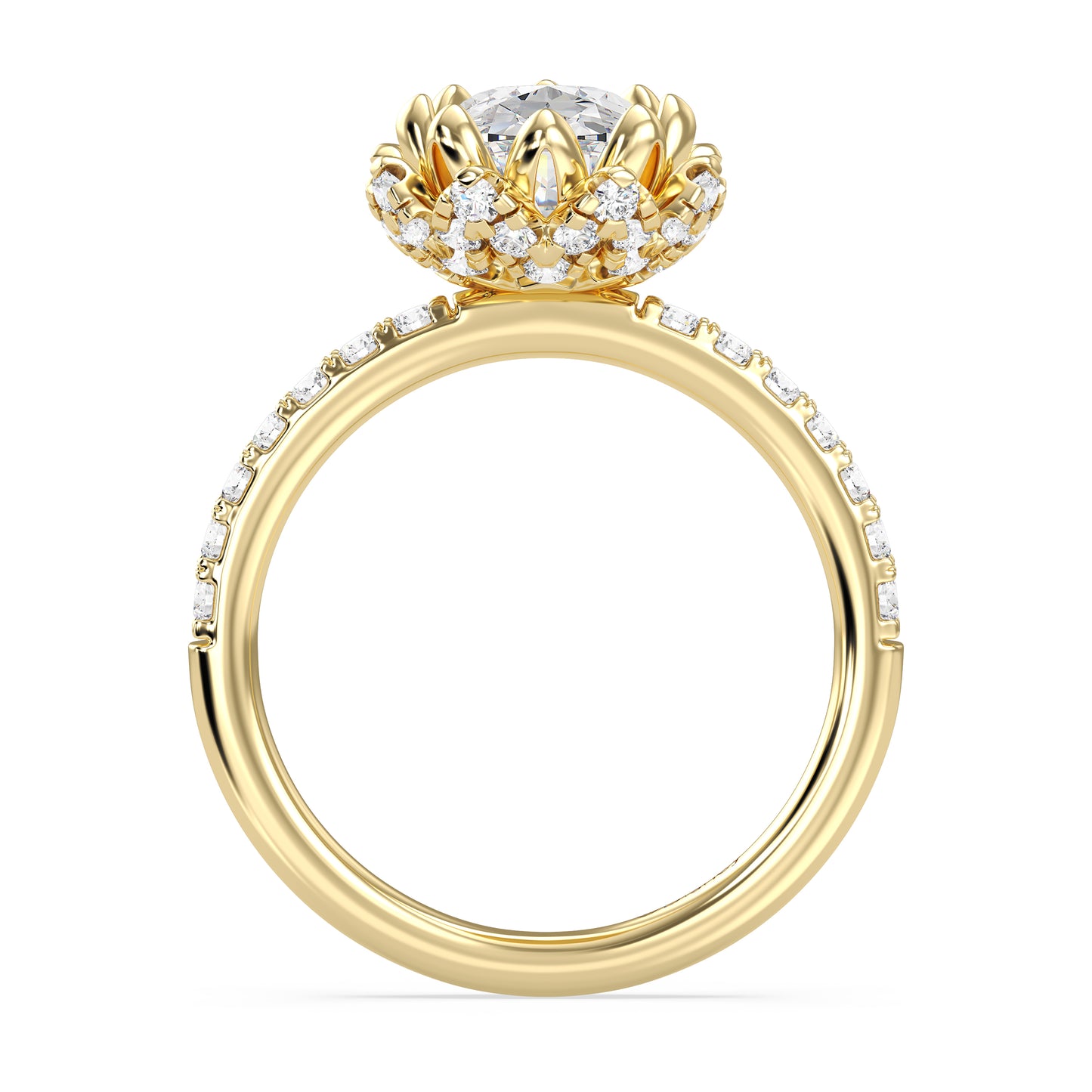 Enchanted Star Lab Grown Diamond 14K Gold Tiana Water Lily Engagement Ring