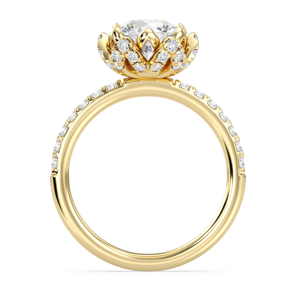Enchanted Star Lab Grown Diamond 14K Gold Tiana Water Lily Engagement Ring