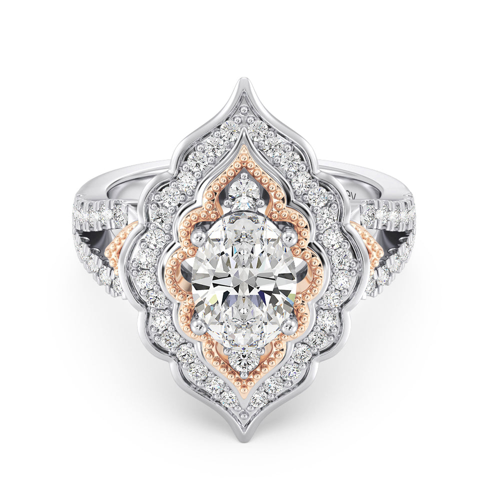 Disney's Jasmine Inspired 1 5/8 CTTW Oval Cut Lab Grown Diamond ...