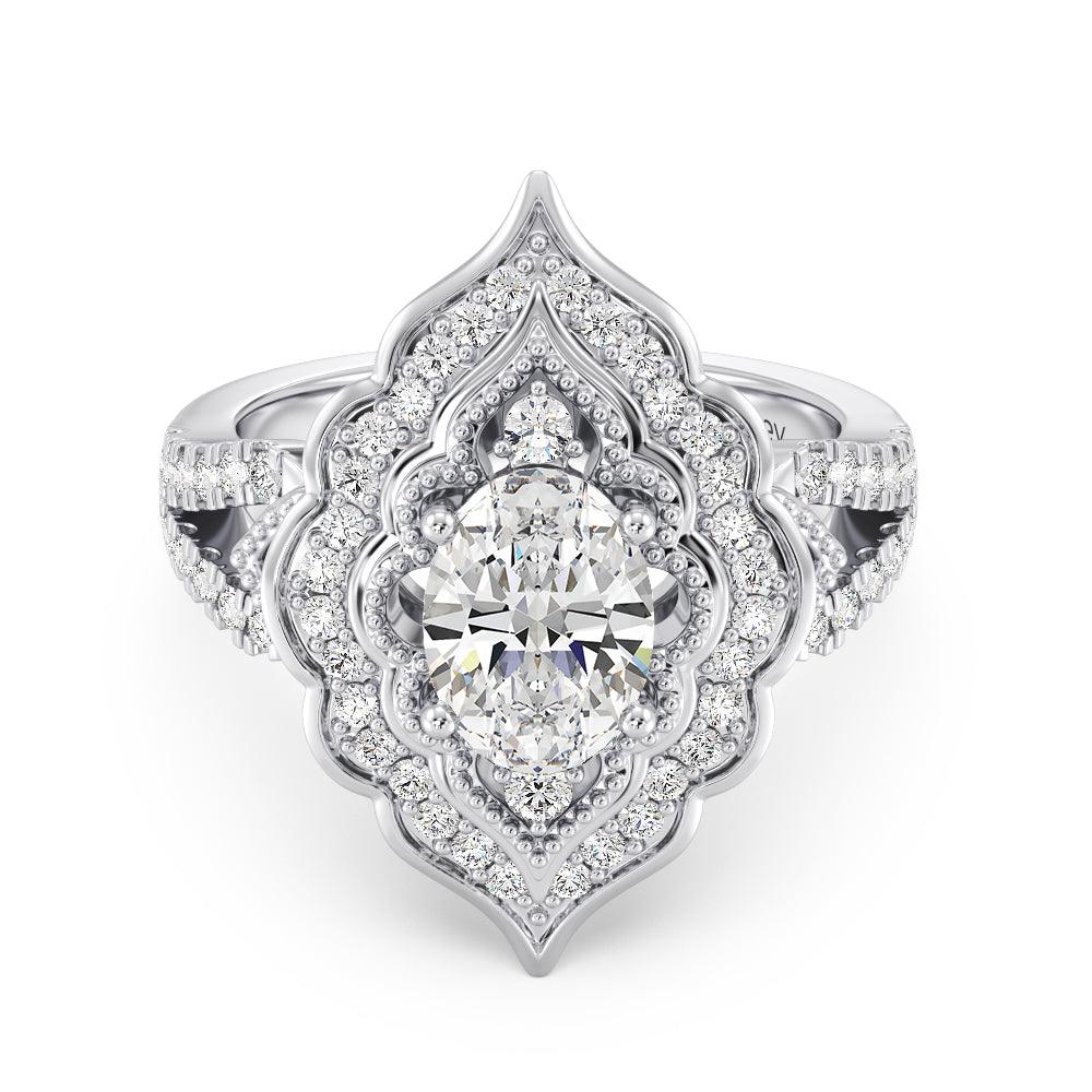 Enchanted Star Lab Grown Diamond Jasmine Arabesque Engagement Ring