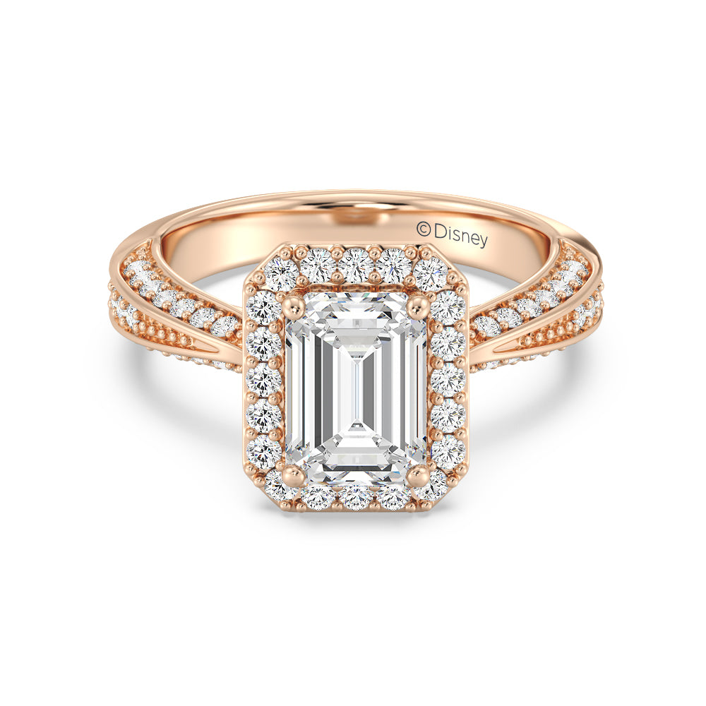 Enchanted Star Lab Grown Diamond 14K Gold Majestic Princess Tapered Shank Engagement Ring