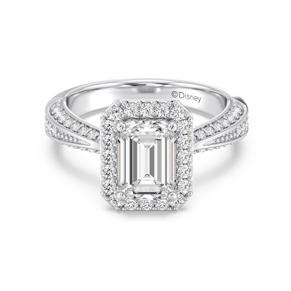 Enchanted Star Lab Grown Diamond 14K Gold Majestic Princess Tapered Shank Engagement Ring