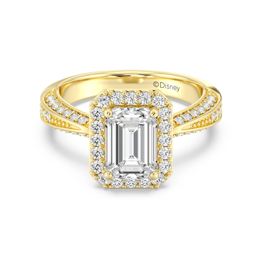 Enchanted Star Lab Grown Diamond 14K Gold Majestic Princess Tapered Shank Engagement Ring