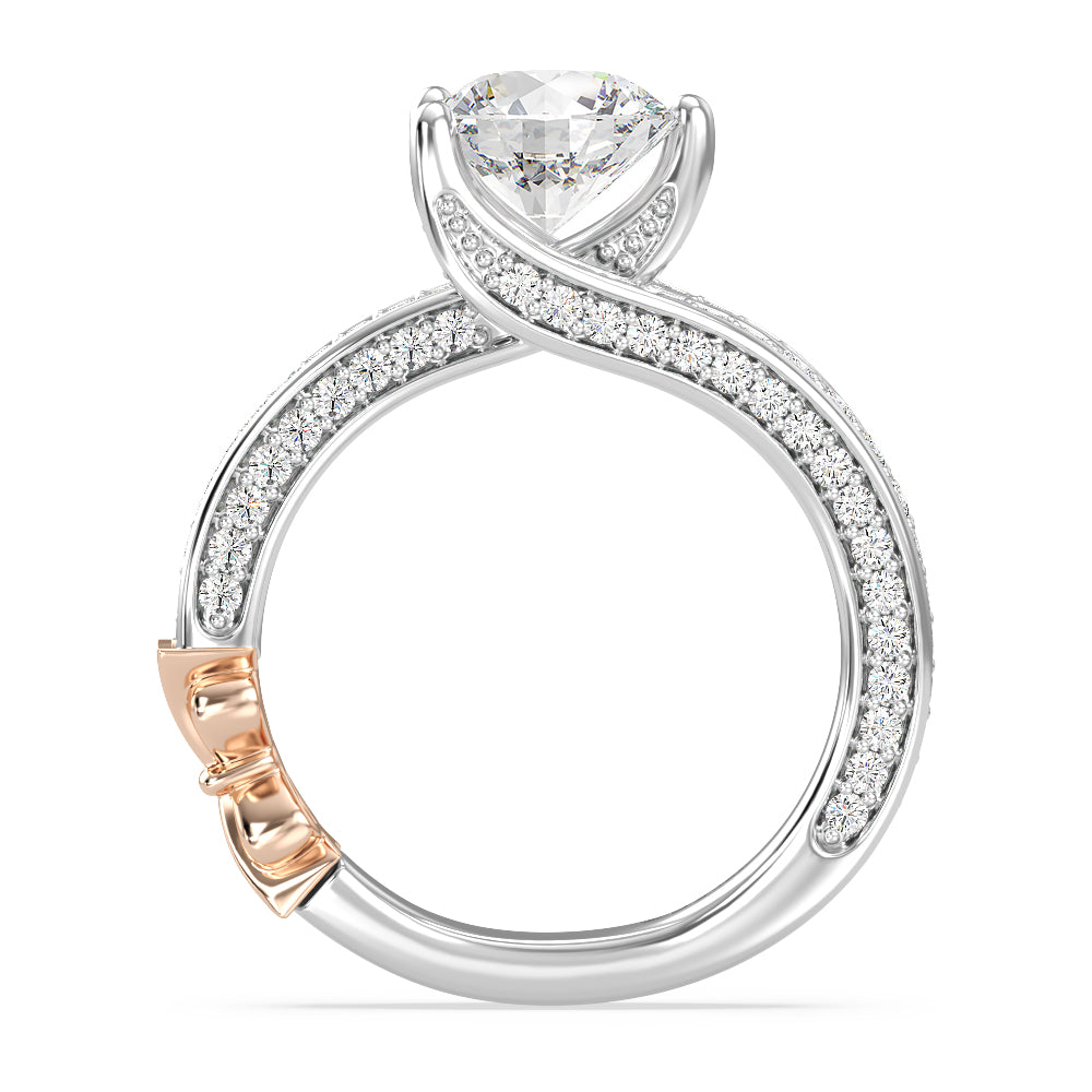 Enchanted Star Lab Grown Diamond 14K Gold Snow White Tapered Shank Engagement Ring