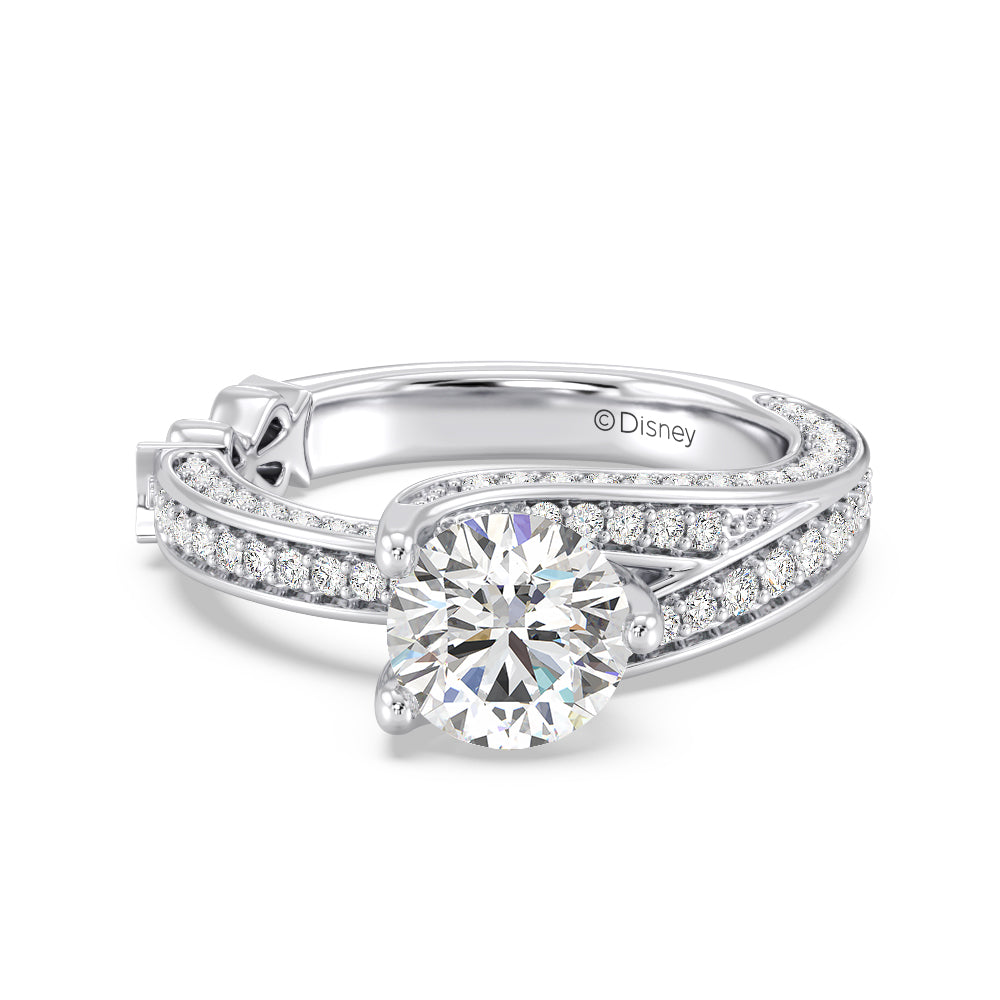 Enchanted Star Lab Grown Diamond 14K Gold Snow White Tapered Shank Engagement Ring