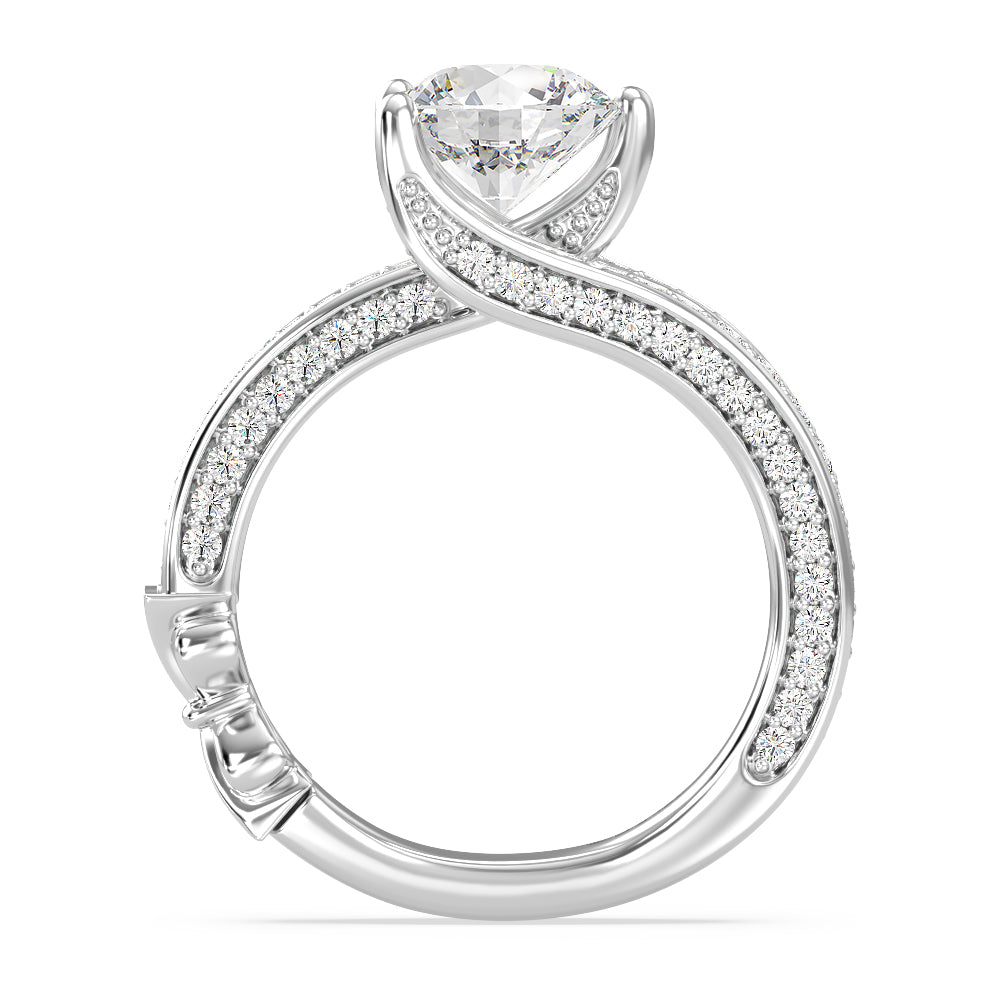 Enchanted Star Lab Grown Diamond 14K Gold Snow White Tapered Shank Engagement Ring