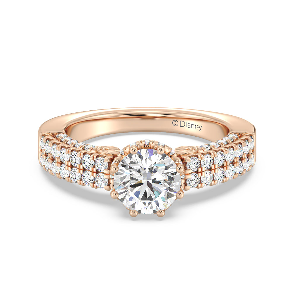 Enchanted Star Lab Grown Diamond 14K Gold Cinderella Double Shank Engagement Ring