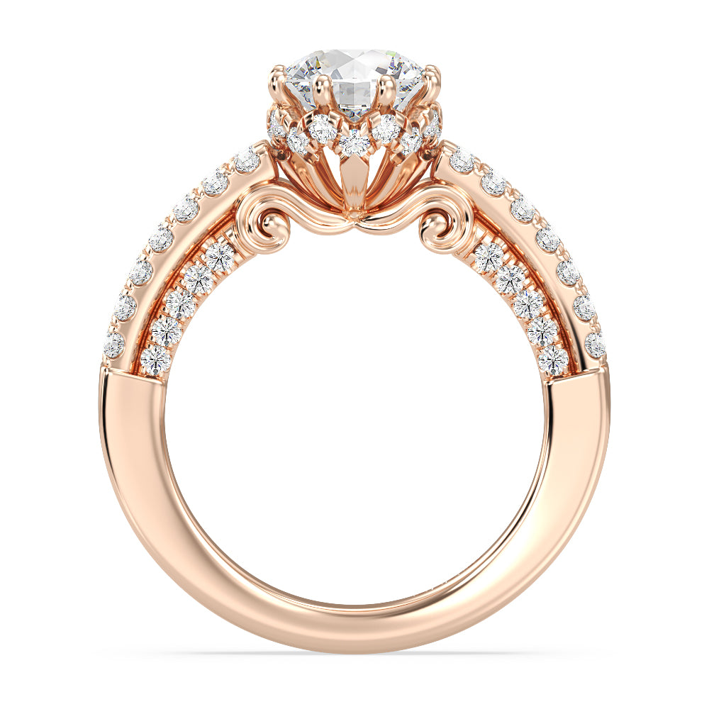 Enchanted Star Lab Grown Diamond 14K Gold Cinderella Double Shank Engagement Ring