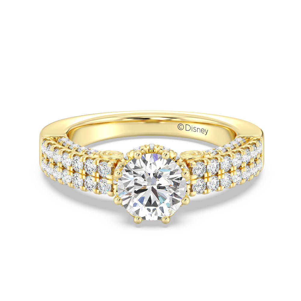 Enchanted Star Lab Grown Diamond 14K Gold Cinderella Double Shank Engagement Ring