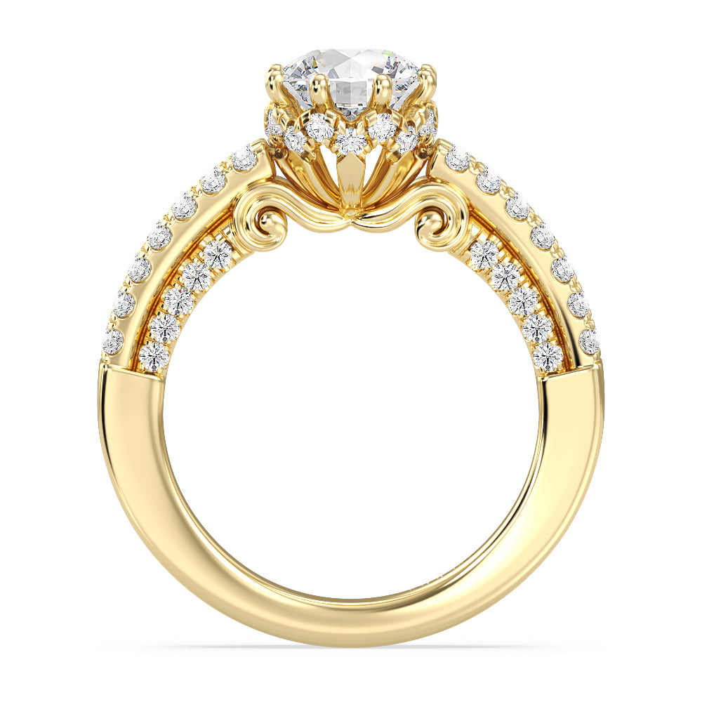 Enchanted Star Lab Grown Diamond 14K Gold Cinderella Double Shank Engagement Ring