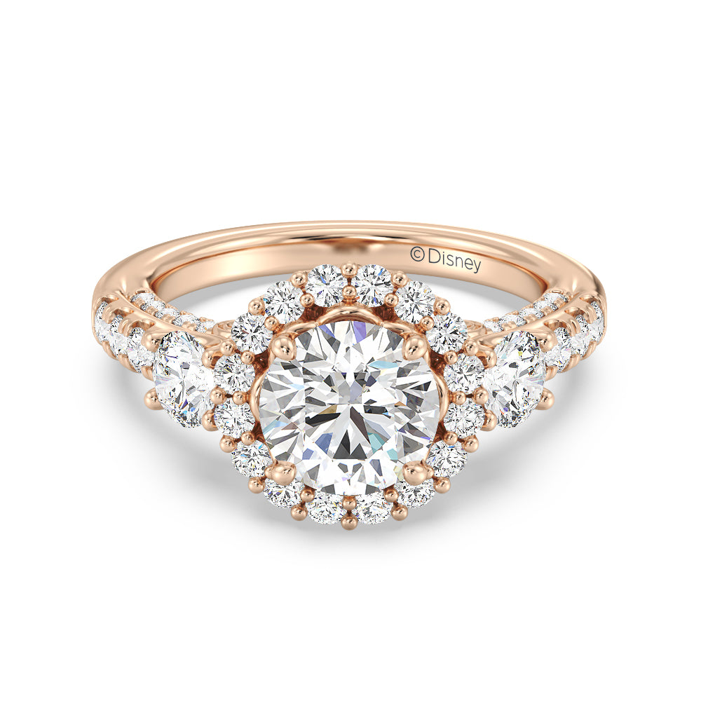 Enchanted Star Lab Grown Diamond 14K Gold Cinderella Side Stone Engagement Ring
