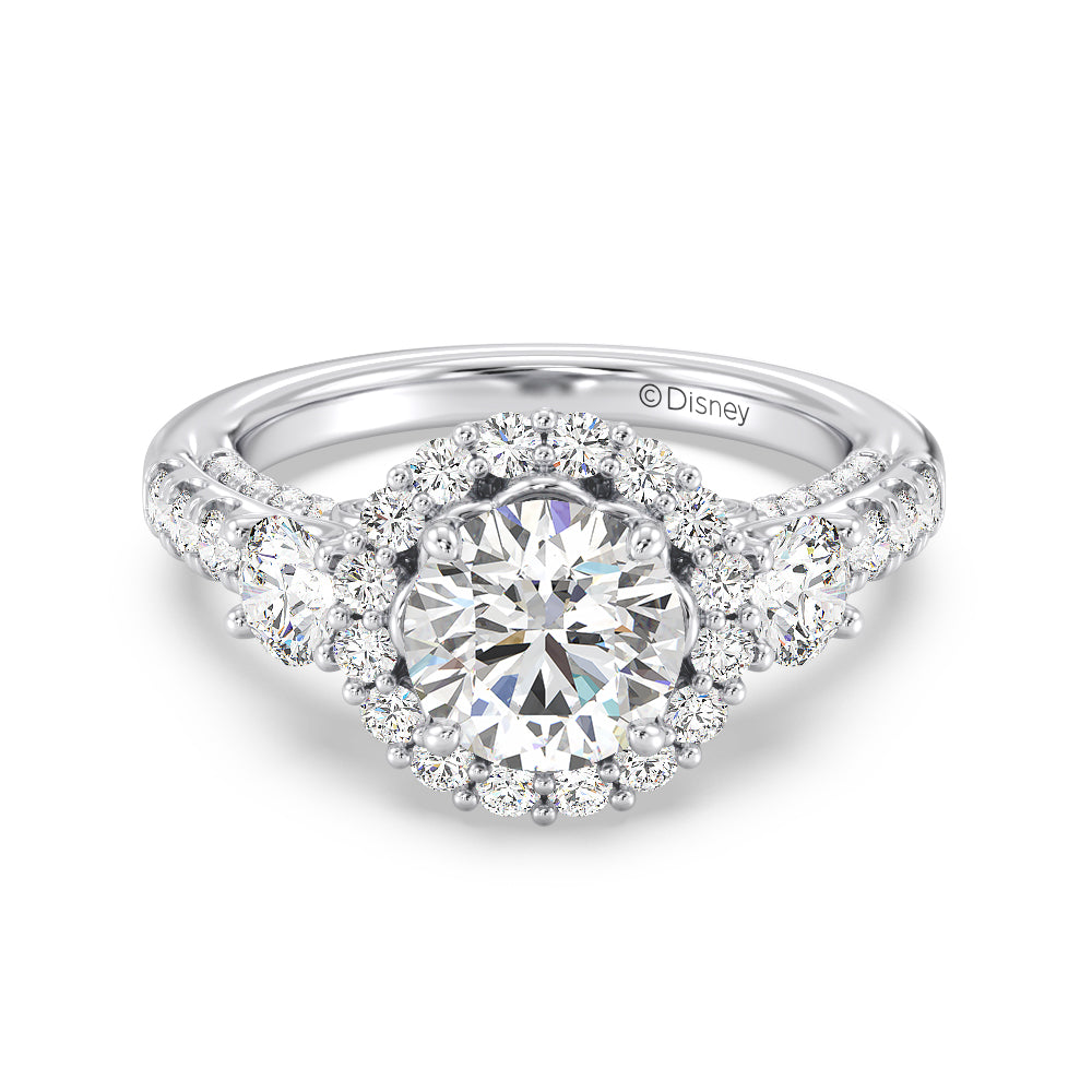 Enchanted Star Lab Grown Diamond 14K Gold Cinderella Side Stone Engagement Ring